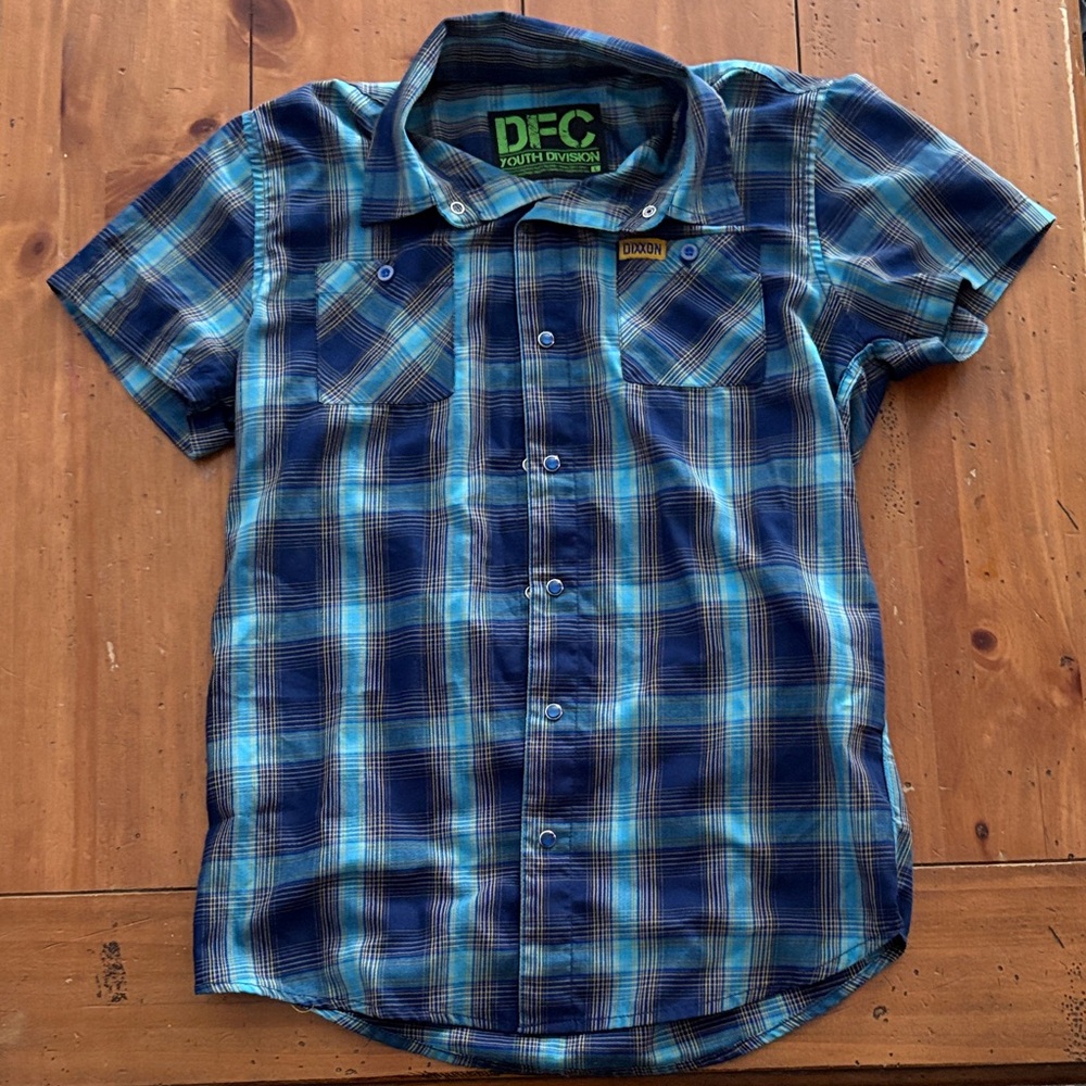 DIXXON Blue Plaid Kids Button Down Shirt
